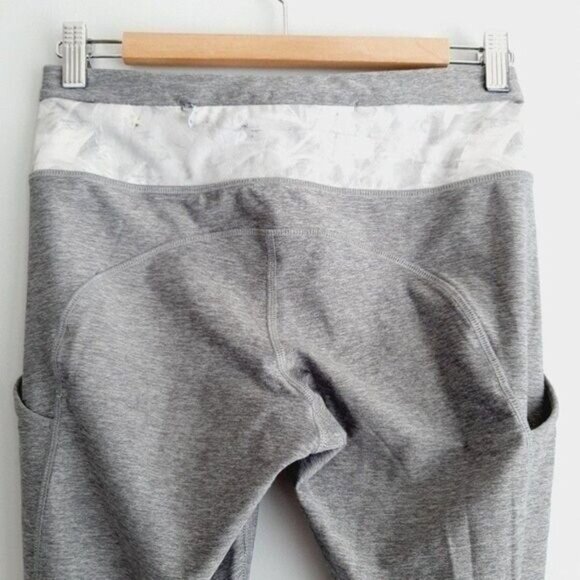LULULEMON Speed Tight III All Luxtreme Athletic Leggings Grey Ruched Sz 6 - Picture 11 of 16
